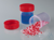 Sample beaker with cover, PP/LDPE, aseptic, 125 ml Sample beaker with liquid-tight red screw-on...