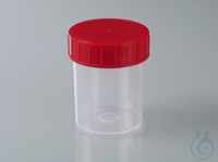 Sample beaker with cover, PP/LDPE, aseptic, 125 ml Sample beaker with liquid-tight red screw-on...