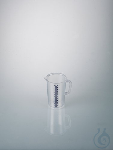 Messbecher m. Henkel, PP, 100 ml, erh. blaue Skala