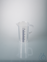 Messbecher m. Henkel, PP, 250 ml, erh. blaue Skala Messbecher aus PP sind nahezu unzerbrechlich...