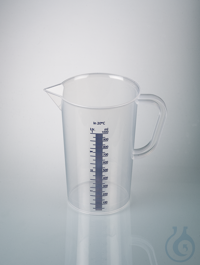 Messbecher m. Henkel, PP, 1000ml, erh. blaue Skala Messbecher aus PP sind nahezu unzerbrechlich...