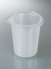 Universal-Messbecher, PP, 1000ml, m. Ausgusslippen Universal-Messbecher mit unzerstörbarer...