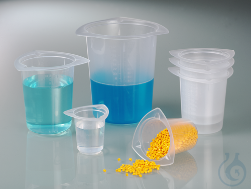 Universal graduated beaker, PP, 400 ml, w/ spouts
