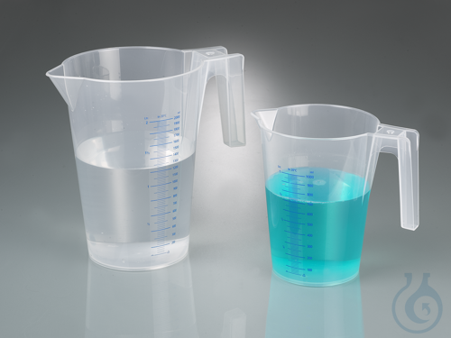 Graduated beaker, stackable, PP, 1000ml, w/ handle