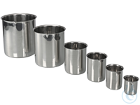 Laborbecher Edelstahl, V2A, Volumen 100 ml Griffinbecher, Becherglas aus rostfreiem Stahl mit...