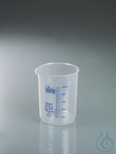 Laboratory/ Griffin beaker PP, 5000 ml, blue scale