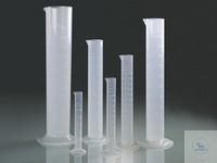 Graduated cylinder PP, transp.scale, categ.B, 50ml Measuring cylinder, tall shape, according to...