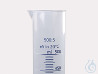 Messzylinder, PP, blaue Skala, Klasse B, 50 ml Messzylinder, hohe Form, nach DIN 12681 (Glas)/ISO...