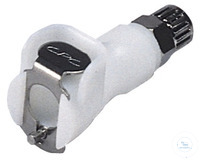 CPC coupling, POM, female, w/ valve, screw Ø 4x6mm
