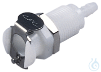 CPC coupling POM, female, w/ valve, mount., Ø3,2mm