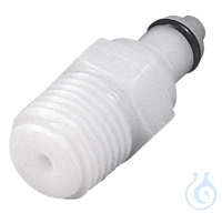 CPC snelkoppeling NW 3,2 mm POM, mannelijk met ventiel, schroefdraad, 1/8'' BSP  Veer /...