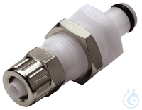 CPC coupling POM, male, w/ valve, pl.mount., screw