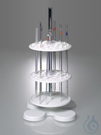 Pipette stand, rotatable, with 40 openings Frame for pipettes with two rotating perforated plates...