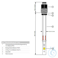 LF 1101 T, Conductivity cell with screw plug head, 2 pole cell, glass shaft,...