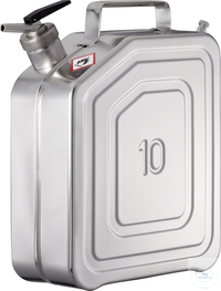 Veiligheids-jerrycan (10 liter) met zelfsluitende kraan en afz. beluchting:...