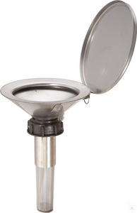 Funnel flat with plastic-cap (PE), closure head and flame trap: TK51-180...