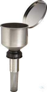Funnel with plastic-cap (PE), closure head and flame trap: TK61 Funnel with...