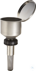 Funnel with plastic-cap (PE), closure head and flame trap: TK71 Funnel with...