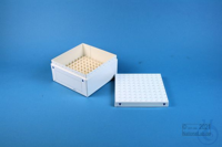 FoxBox 75 / 10x10 Fächer, weiß, Höhe 75 mm, Karton spezial, Rastereinsatz...