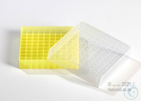 EPPi® Cryobox 1.0 / 10x10 divider, yellow, height 40 mm fix, with ID code,...