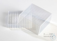 EPPi® cryobox 4.0 / 10x10 compartimenten, transparant, hoogte 79 mm vast, met...