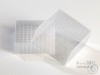 EPPi® cryobox 5.0 / 10x10 compartimenten, transparant, hoogte 94 mm vast, met...