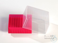 EPPi® Cryobox 5.0 / 10x10 divider, red, height 94 mm fix, with ID code, PP....