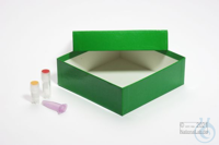 ALPHA Box 50 / 1x1 without divider, green, height 50 mm, cardboard standard....