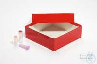 ALPHA Box 50 / 1x1 without divider, red, height 50 mm, cardboard standard....