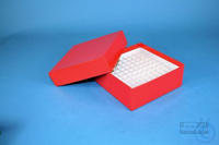 ALPHA Box 50 / 10x10 Fächer, rot, Höhe 50 mm, Karton standard. ALPHA Box 50 /...