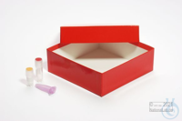 ALPHA Box 50 / 1x1 ohne Facheinteilung, rot, Höhe 50 mm, Karton spezial....