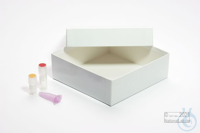 ALPHA Box 50 / 1x1 without divider, white, height 50 mm, cardboard standard....