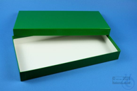 ALPHA Box 32 long2 / 1x1 without divider, green, height 32 mm, fiberboard...