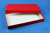 ALPHA Box 32 long2 / 1x1 without divider, red, height 32 mm, fiberboard...