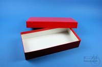 ALPHA Box 50 long2 / 1x1 without divider, red, height 50 mm, fiberboard...