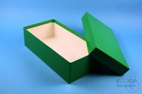 ALPHA Box 75 long2 / 1x1 without divider, green, height 75 mm, cardboard...