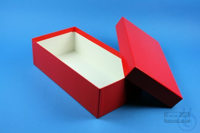 ALPHA Box 75 long2 / 1x1 without divider, red, height 75 mm, cardboard...