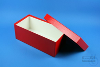 ALPHA Box 100 long2 / 1x1 without divider, red, height 100 mm, fiberboard...