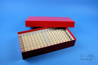 BRAVO Box 50 long2 / 9x18 divider, red, height 50 mm, cardboard standard....