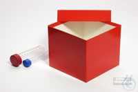 CellBox Mini / 1x1 without divider, red, height 128 mm, cardboard standard.