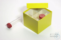 CellBox Mini / 3x3 divider, yellow, height 128 mm, cardboard standard.