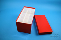 CellBox Mini long / 3x6 divider, red, height 128 mm, cardboard standard....