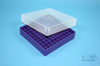 EPPi® Box 37 / 10x10 vakjes, violet, vaste hoogte 37 mm, zonder codering, PP....