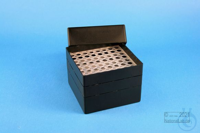 EPPi® Box 128 / 8x8 holes, black/black, height 128 mm fix, alpha-num. ID...