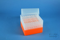 EPPi® Box 128 / 8x8 Löcher, neon-orange, Höhe 128 mm fix, alpha-num....