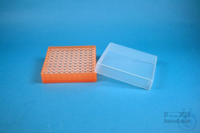 EPPi® Box 37 / 10x10 holes, neon-orange, height 37 mm fix, alpha-num. ID...
