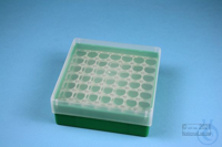 EPPi® Box 50 / 7x7 holes, green, height 52 mm fix, alpha-num. ID code, PP....