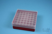 EPPi® Box 50 / 7x7 holes, red, height 52 mm fix, alpha-num. ID code, PP....
