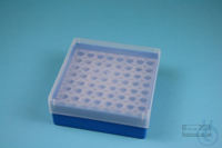 EPPi® Box 50 / 8x8 holes, blue, height 52 mm fix, alpha-num. ID code, PP....