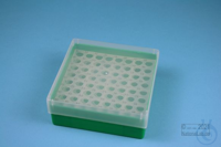 EPPi® Box 50 / 8x8 holes, green, height 52 mm fix, alpha-num. ID code, PP....